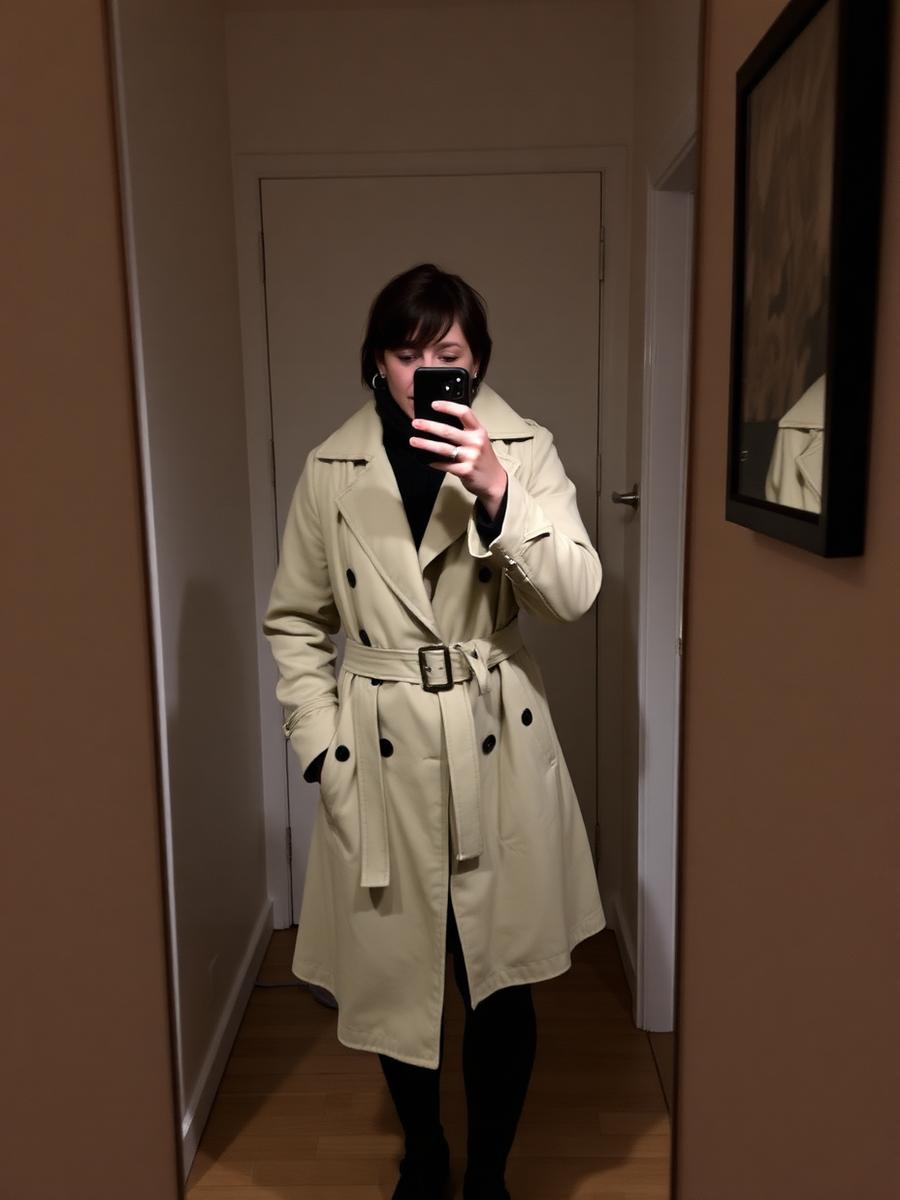 Belted trench — Adidas, size M, listed in St. Helier